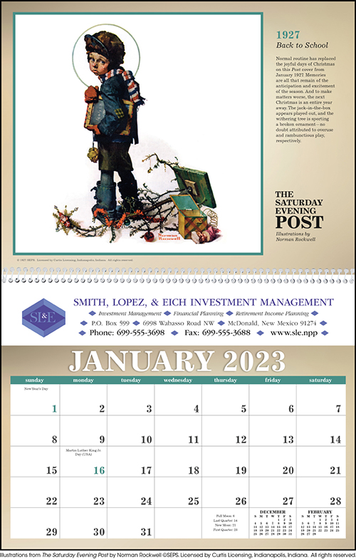 The Saturday Evening Post Spiral Bound Wall Calendar for 2023